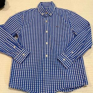 Vineyard Vines Blue White Polo Boys Small 8-10 whale shirt